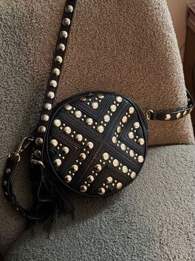 Rebecca Minkoff Black Round Studded Crossbody